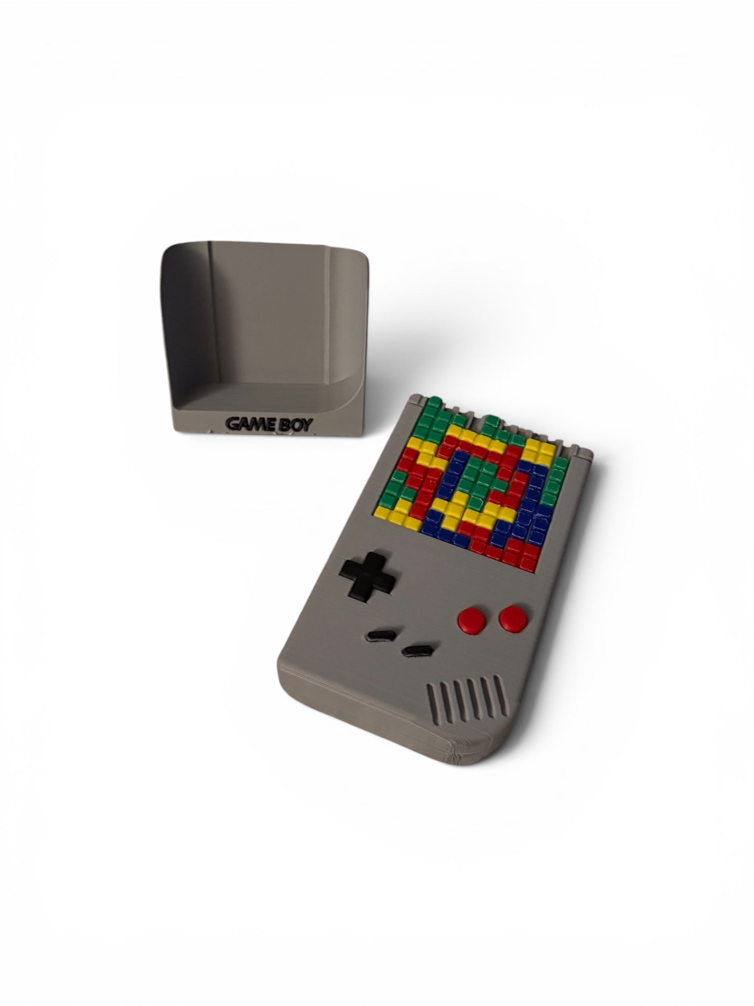 3D printed gameboy with sliding Tetris pieces