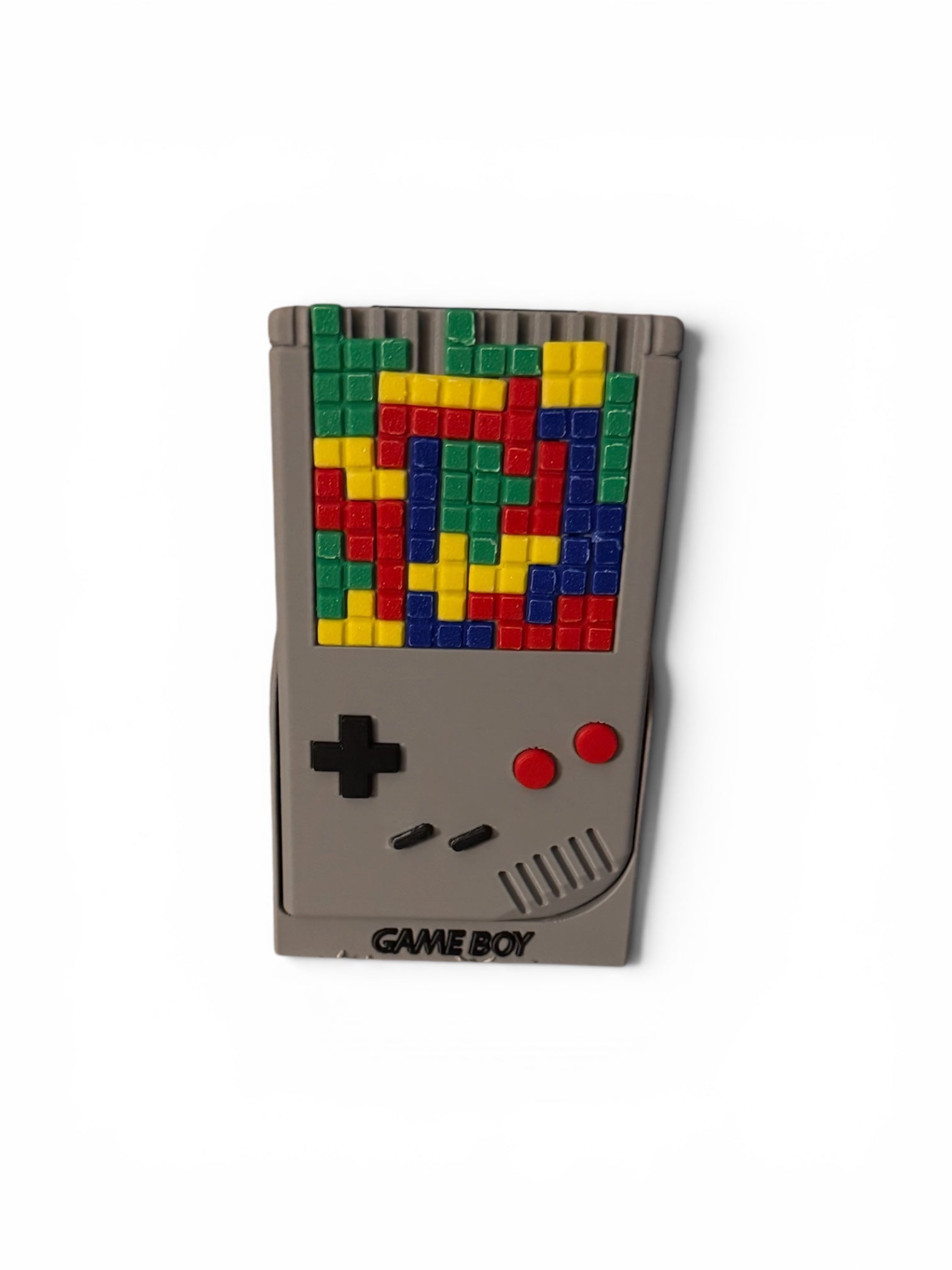 3D printed gameboy with sliding Tetris pieces