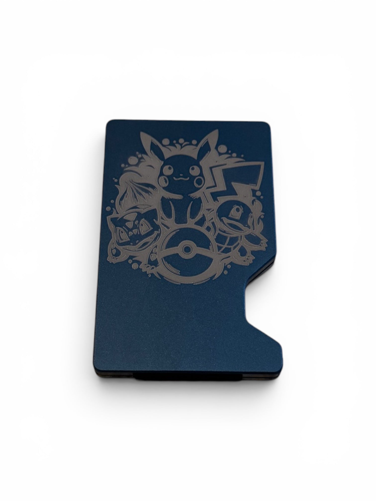 Engraved aluminum wallet with belt clip