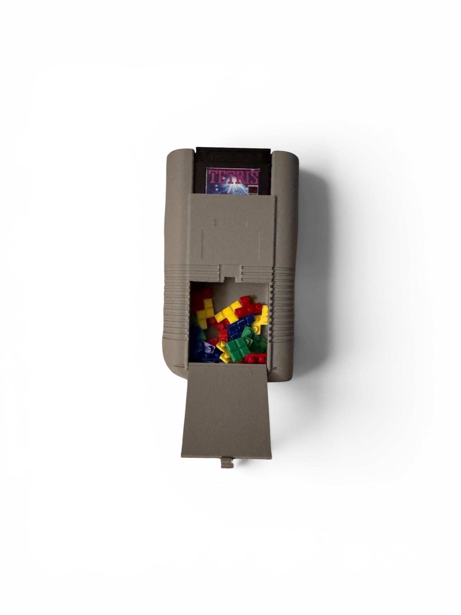 3D printed gameboy with sliding Tetris pieces