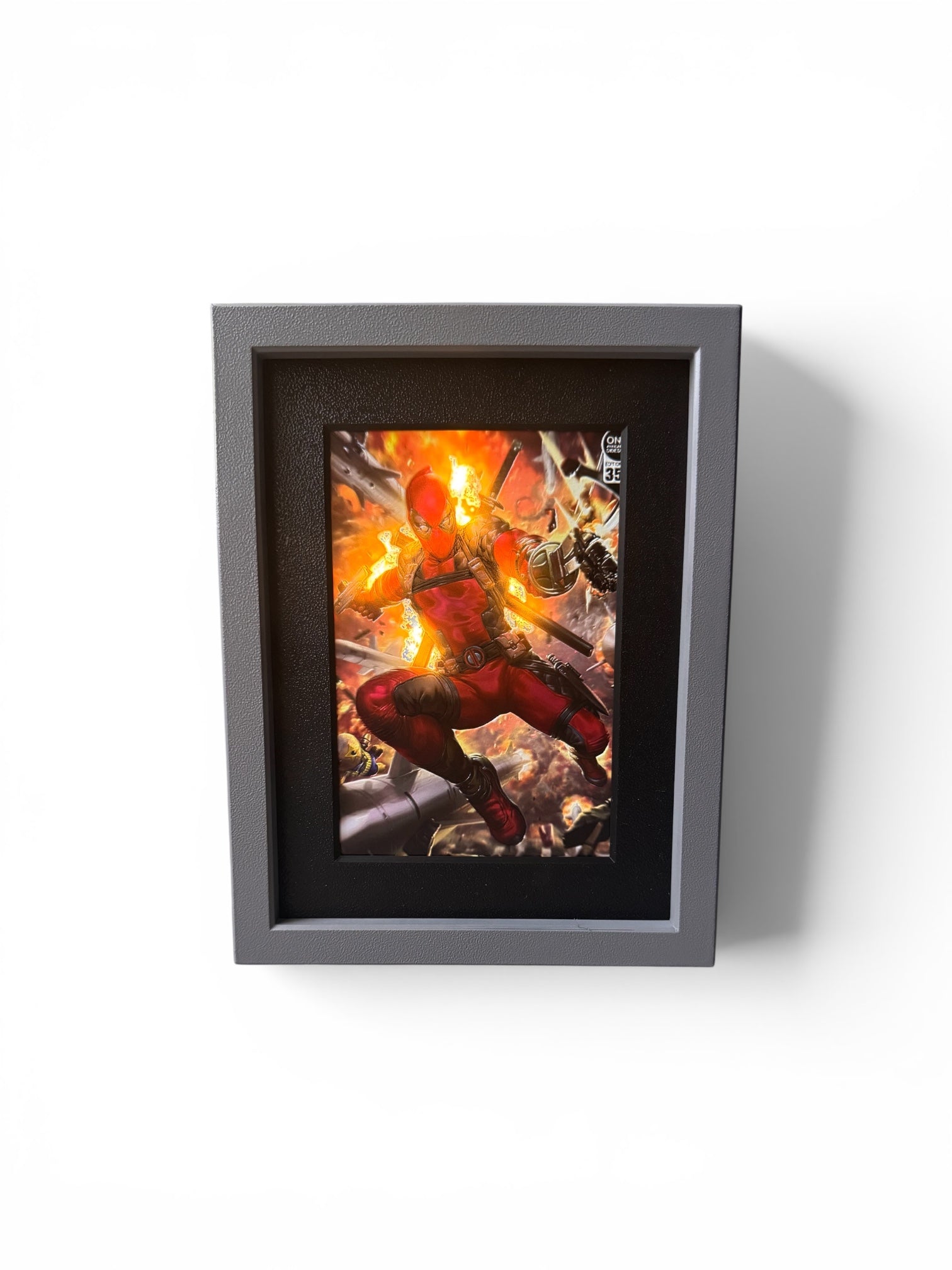 3D printed shadow box with 3D inked art