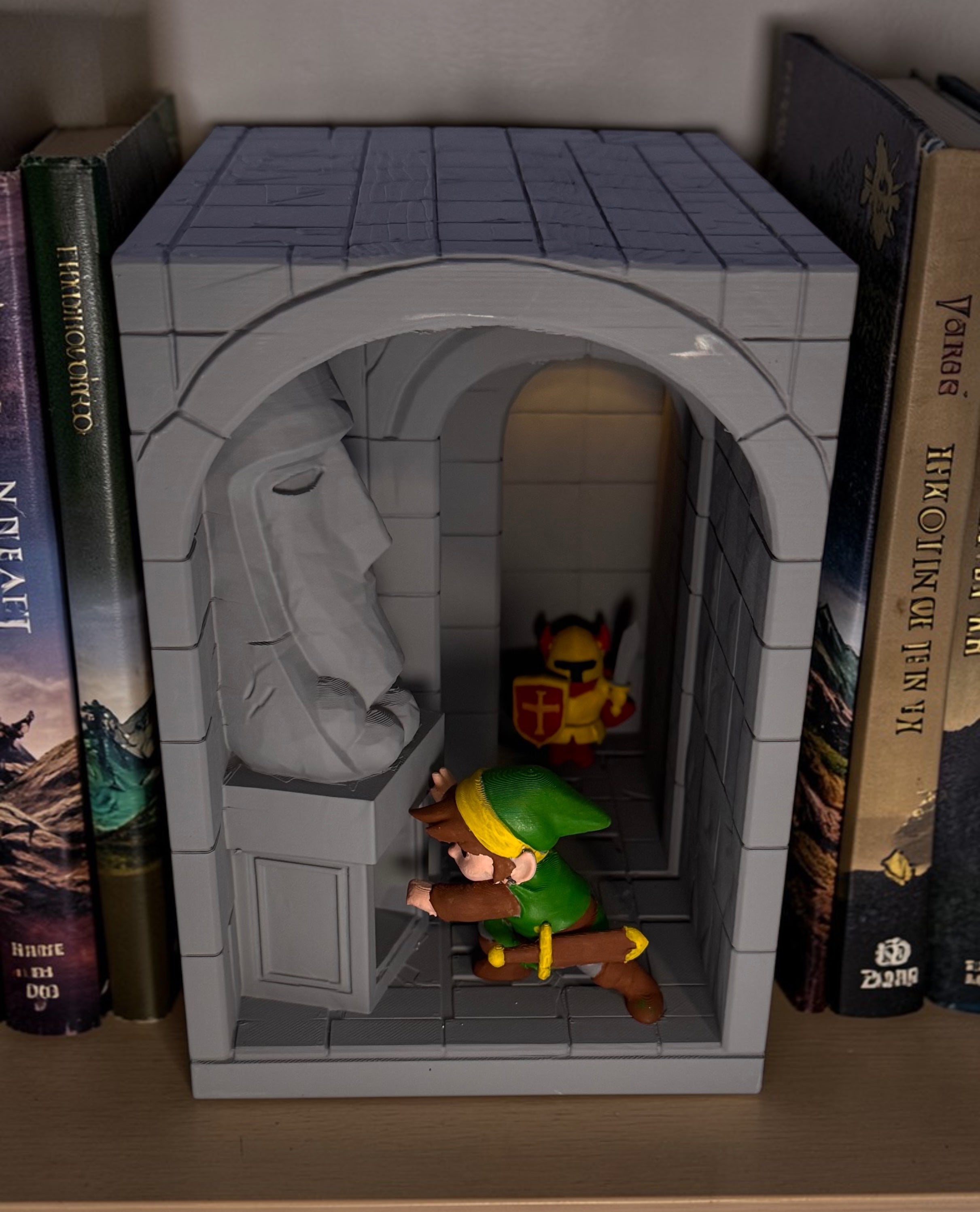 3D printed gaming-themed bookshelf decoration